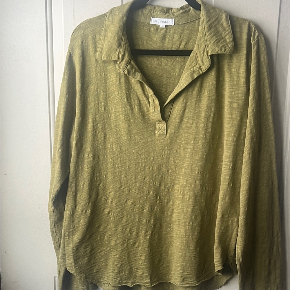 Like New Mododoc Olive Green Women's Top